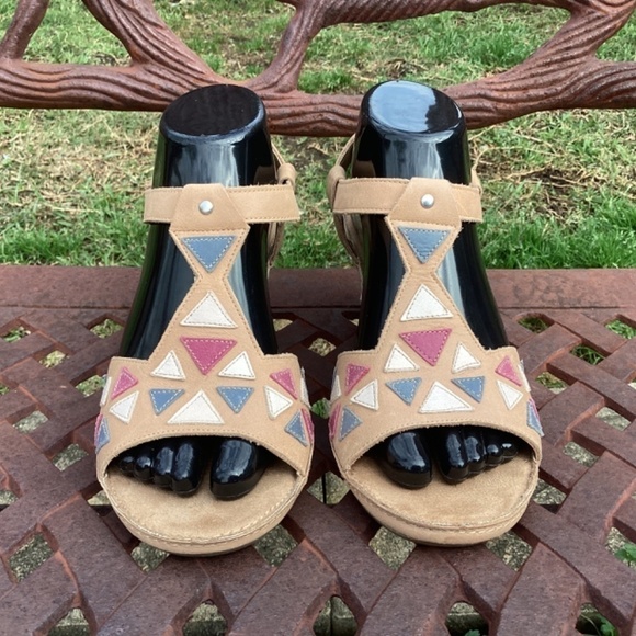 Aerosoles Leather T-Strap Jute Covered Kitten Heel Ankle Strap Open Toe Sandal - Picture 6 of 9